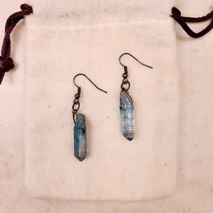 Handmade Raw Aquamarine Earrings
